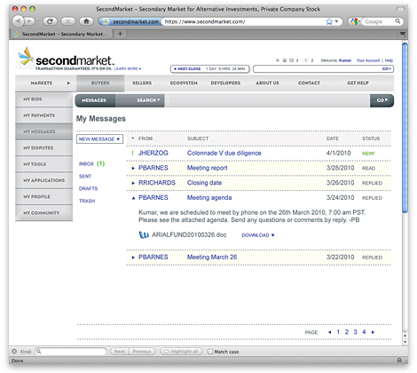SecondMarket Buyer Mail